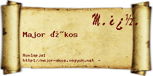 Major Ákos névjegykártya